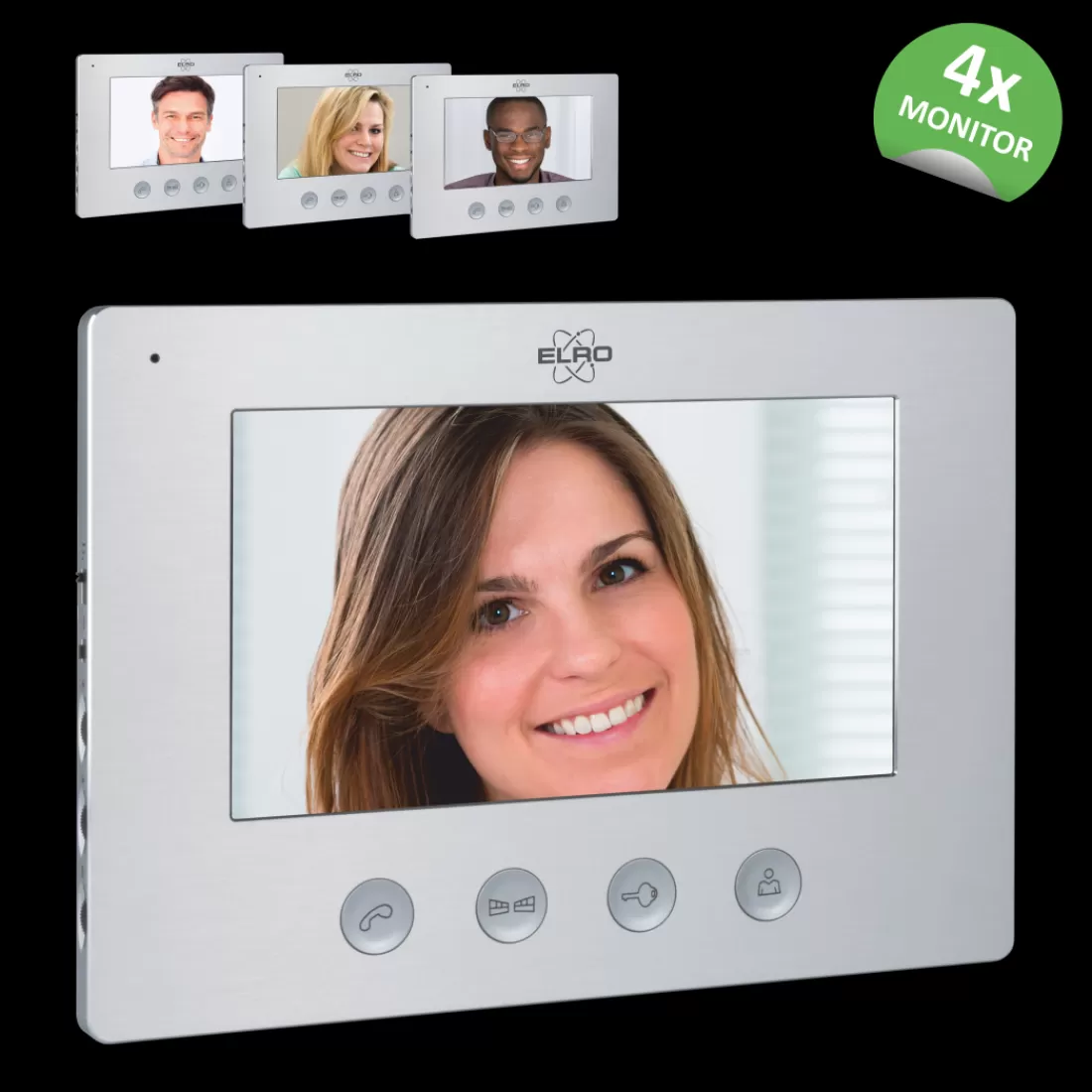 Video deur intercom | Deurintercom met camera*ELRO Video Deur Intercom - 4 Appartementen - Met 4 X 7 Inch Kleurenscherm (Dv477W4)