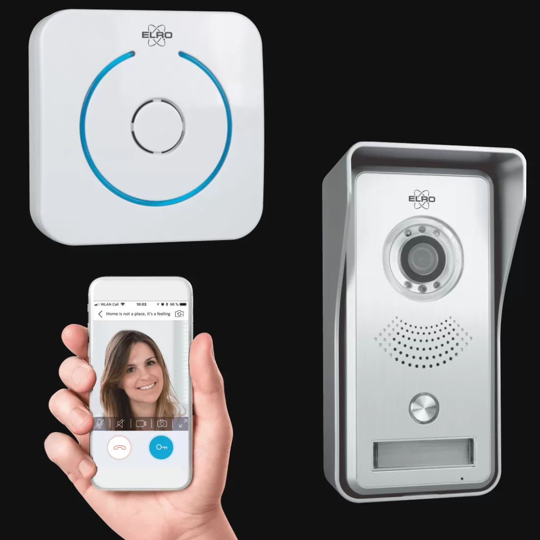 Video deur intercom | Deurintercom met camera*ELRO Wifi Ip Video Deurbel Met Applicatie En Draadloze Deurbel (Dvc040Ip)
